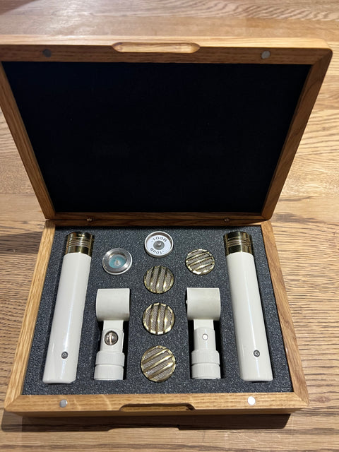 Soyuz Microphones 013 FET Master Set Interchangeable Capsule Small Diaphragm Condenser Microphone Stereo Pair 2017 - Present - Cream / Brass***DEMO**