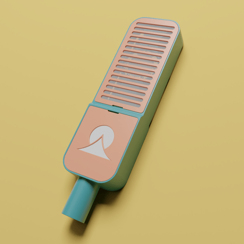 Ohma Condenser Microphone — Stripes — Teal/Apricot
