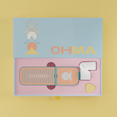 Ohma Ribbon Microphone — Stripes — Teal/Apricot