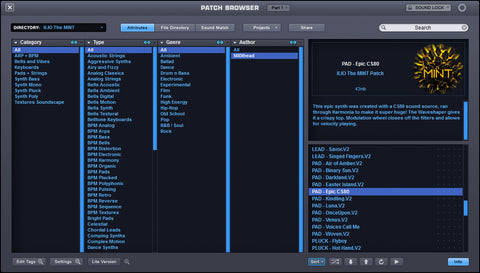 The MINT — Sonic Gold Patch Library for Omnisphere™ 2