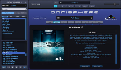 ELEVATOR - Patch Library for Omnisphere 2