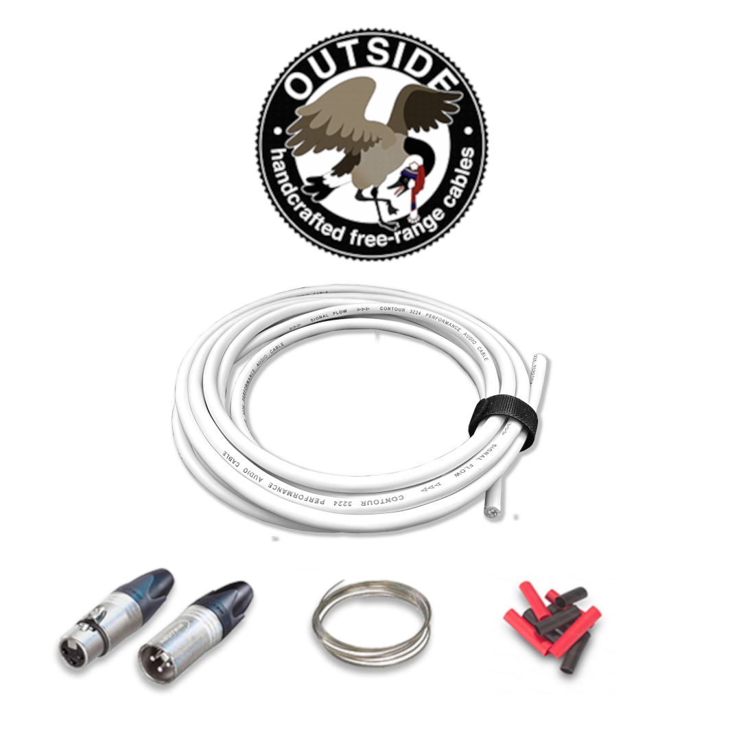 OMS DIY Microphone Cable Kit WHITE - 10 FT